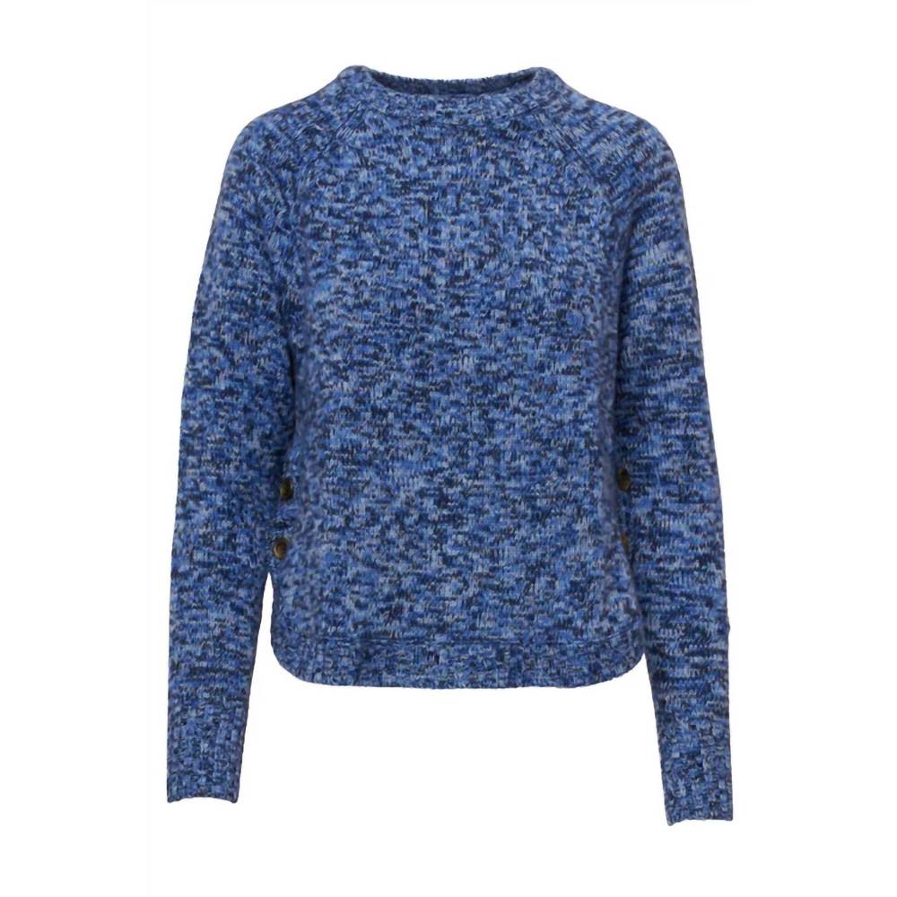 NEW AUTUMN CASHMERE tweed buttoned shirttail in blue